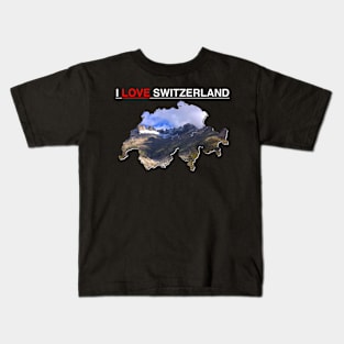 I Love Switzerland Rhone Glacier Mountains Kids T-Shirt